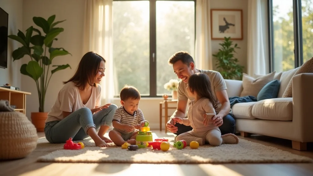 Family enjoying new spacious room addition. Expanded living space, home improvement, popular home addition types in Bay Area.