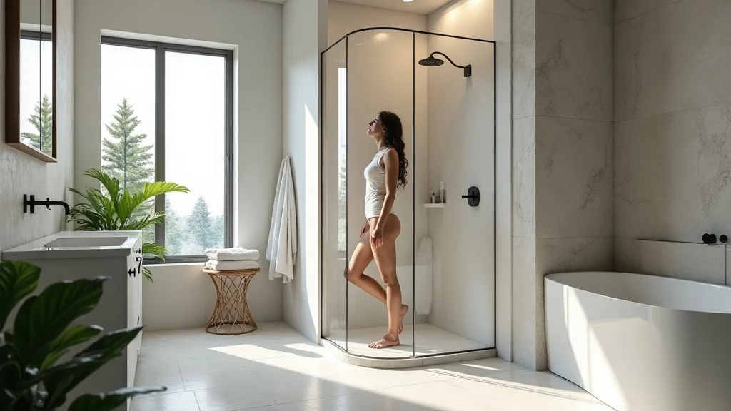 Luxury bathroom home renovation with walk-in shower and custom vanity in Bay Area