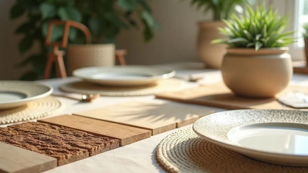 Bay Area home remodel sustainable materials eco-friendly wood, recycled tile samples, and low-VOC paint swatches