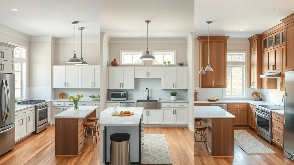 Side-by-side basic, mid-range, and high-end kitchen renovations – cost breakdown for kitchen remodel in San Francisco Bay Area