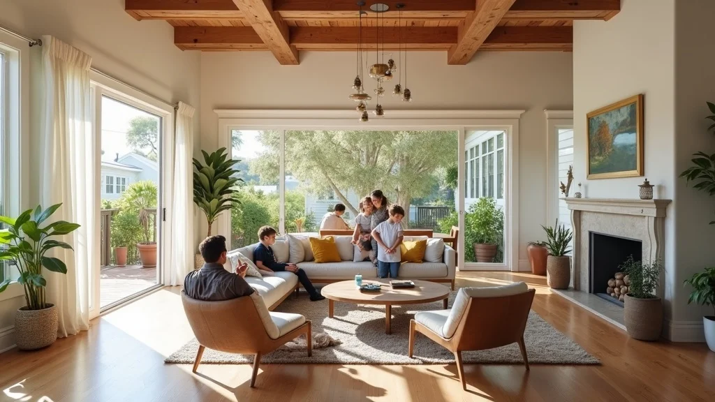 Open concept living and dining room with preserved vintage details - Bay Area home remodel inspiration