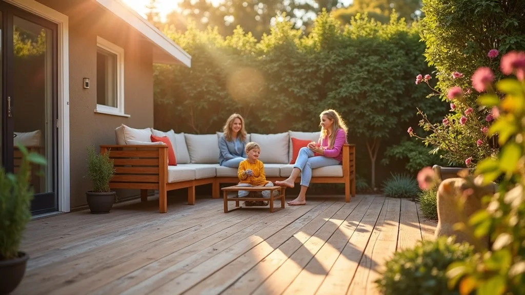 family enjoying a new deck during a Bay Area home remodel project